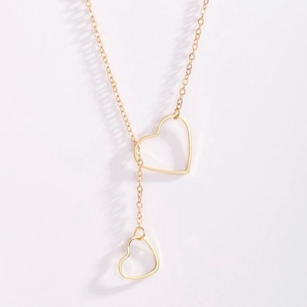 3 for $30 Gold Heart Slide Lariat Necklace